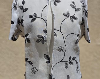 Filipina BOLERO TOP Chain Stitch Linen