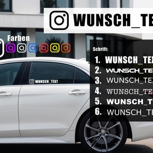 Instagram wenssticker voor op de auto/motor/boot
