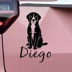 Mooie auto sticker Labrador hond auto, muur, raam, laptop met gewenste naam
