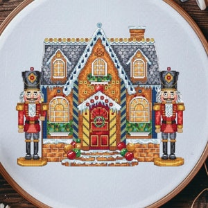Cross stitch pattern  gingerbread house, Christmas ornaments, cottage, pdf file, fairy tale nutcracher,DIY house pattern,sweet home