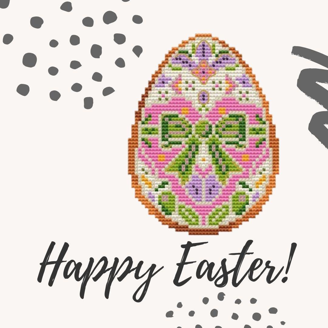 Two Charming Easter Eggs Cross Stitch Pattern, Embroidery Pattern ...
