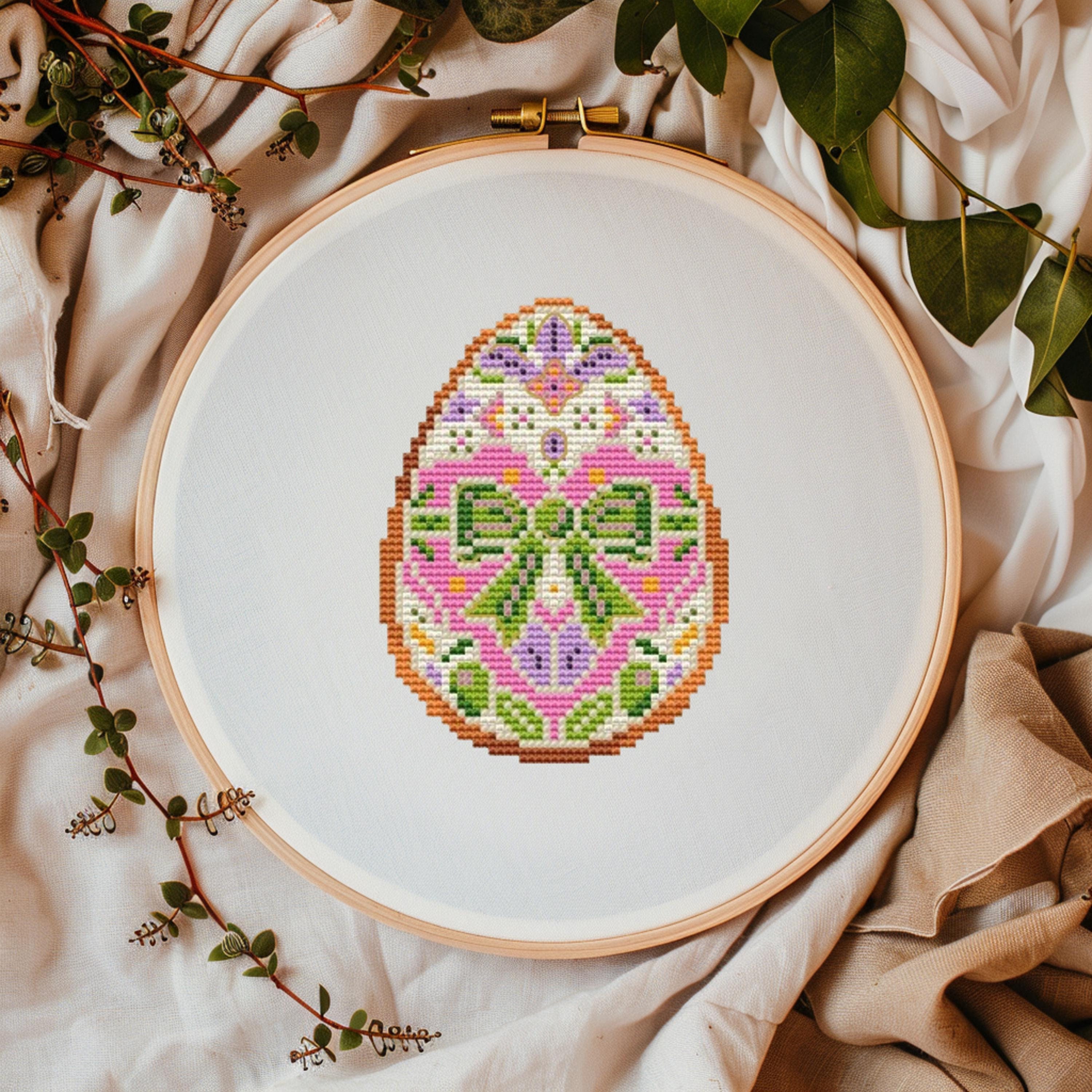 Two Charming Easter Eggs Cross Stitch Pattern, Embroidery Pattern ...