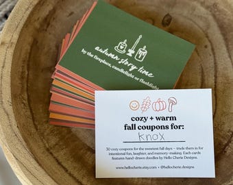 Kids Fall Theme Activity Idea Cards, Fall Coupon Set For Kids, Kids Reward Coupons, Kids Incentive Coupons, Autumn Activity Book