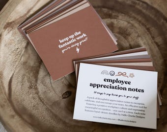 Neutral Employee Appreciation Notes: Prewritten Thank You, Staff Recognition, Encouragement Cards, Workplace Morale Booster, Shout Out Cards