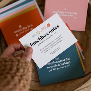 Colorful Lunchbox Notes: Encouraging Affirmation Card Set for Kids, School Lunch Notes, Positive Lunchbox Notes, Affirmations for Kids