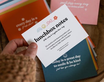 Colorful Lunchbox Notes: Encouraging Affirmation Card Set for Kids, School Lunch Notes, Positive Lunchbox Notes, Affirmations for Kids