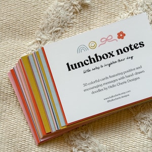 Colorful Lunchbox Notes: Encouraging Affirmation Card Set for Kids, School Lunch Notes, Positive Lunchbox Notes, Affirmations for Kids image 8