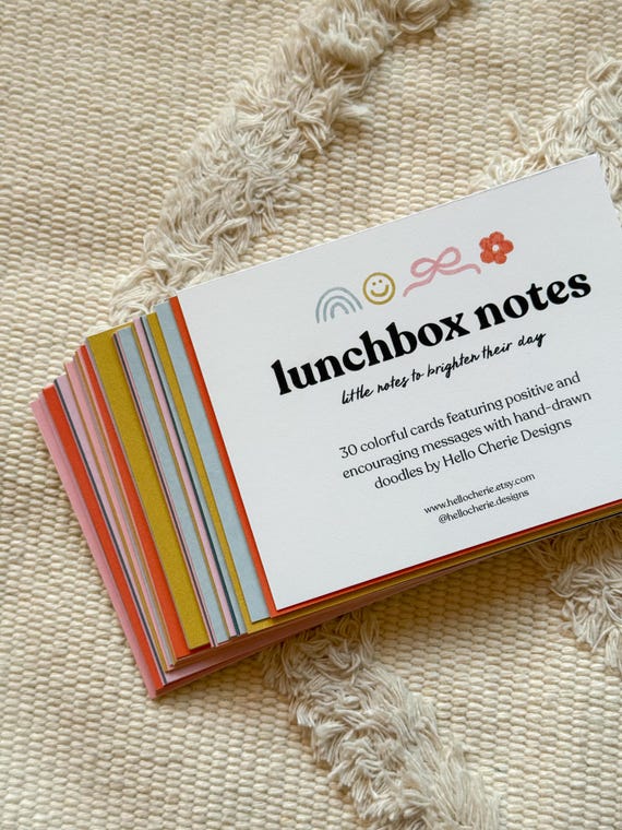 Colorful Lunchbox Notes: Encouraging Affirmation Card Set for Kids, School Lunch Notes, Positive Lunchbox Notes, Affirmations for Kids