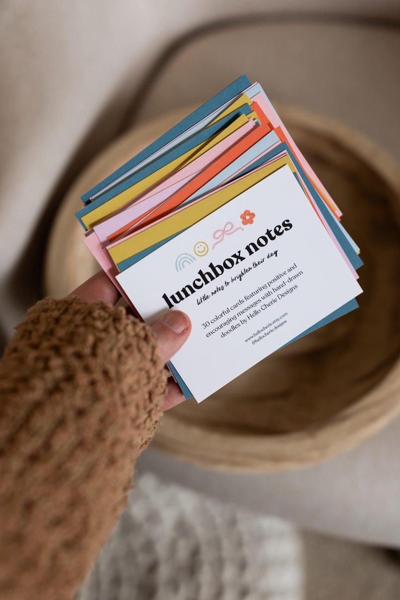 Colorful Lunchbox Notes: Encouraging Affirmation Card Set for Kids, School Lunch Notes, Positive Lunchbox Notes, Affirmations for Kids image 1