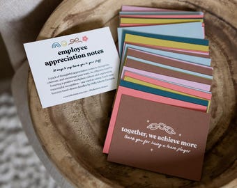 Employee Appreciation Notes: Prewritten Thank You Cards, Staff Recognition, Encouragement Cards, Workplace Morale Boosters, Shout Out Cards