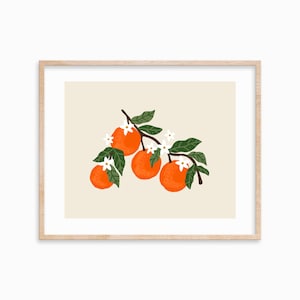 Oranges Art Print 8x10, Kitchen Art, Farmhouse Art Print, Fruit Art Print, Cottagecore Art Print, Nursery Art, Citrus Art, Tangerine Art