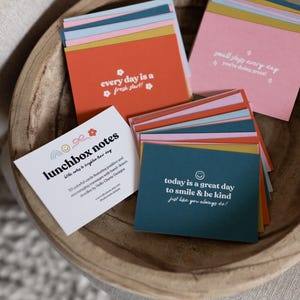 Colorful Lunchbox Notes: Encouraging Affirmation Card Set for Kids, School Lunch Notes, Positive Lunchbox Notes, Affirmations for Kids image 2