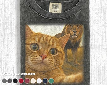 Comfort Colors® Selfie Cat Shirt | Funny Animal Meme Tee | Cat Shirt | Unisex Graphic T Shirt Cat Photo T-Shirt | Unisex Tee