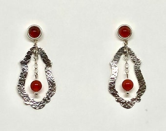 Framed Carnelian Statement Earrings