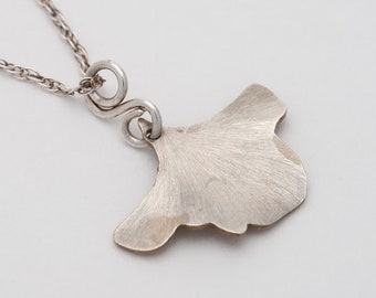 Sterling Silver Ginkgo Leaf Pendant - Small - Sophisticated