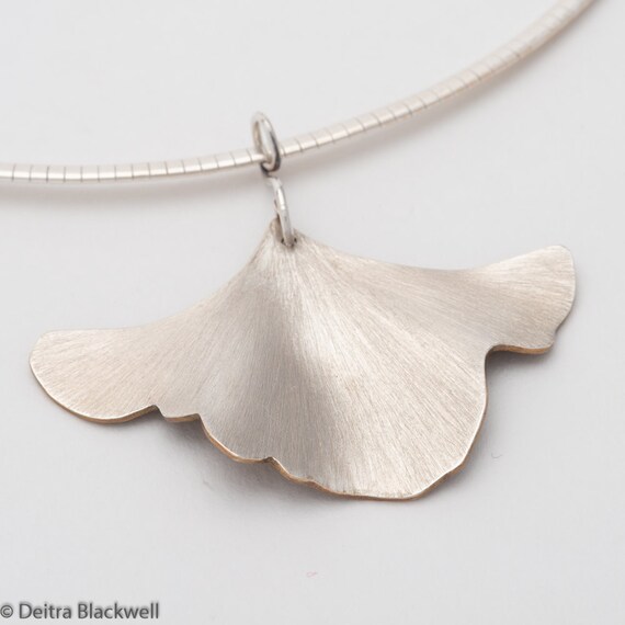 Sterling Silver Ginkgo Leaf Pendant Large Sophisticated - Sterling Silver Leaf Pendant Large Sterling Silver Ginkgo Leaf Pendant Large Sophisticated - Sterling Silver Leaf Pendant Large