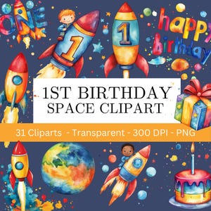 Platz ersten Geburtstag, erste Reise um die Sonne Clipart, Weltraum Geburtstag, kommerzielle Nutzung, erste Reise um die Sonne, ein Geburtstag