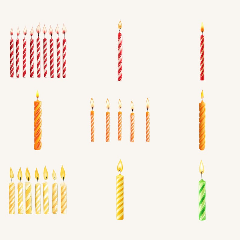 Birthday Candle Clipart PNG, Watercolor Rainbow Candles, Birthday Party ...