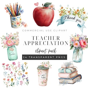 Teacher Clipart, Cute Back to School Graphics, Digital Download PNG, Classroom Decor, Sublimation Designs, Teacher Appreciation Clipart