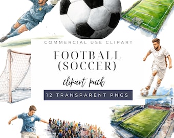 Clipart di calcio PNG, clipart di stadio di calcio ad acquerello, clipart per festa di compleanno a tema calcio, clipart di pallone da calcio, giocatore di calcio PNG, bambini che giocano a calcio PNG