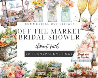 She's Off the Market Bridal Shower Clipart PNG, Rustic Farmhouse Bridal Clipart, Market Stall Bridal Shower, Farmer's Market Bridal PNG