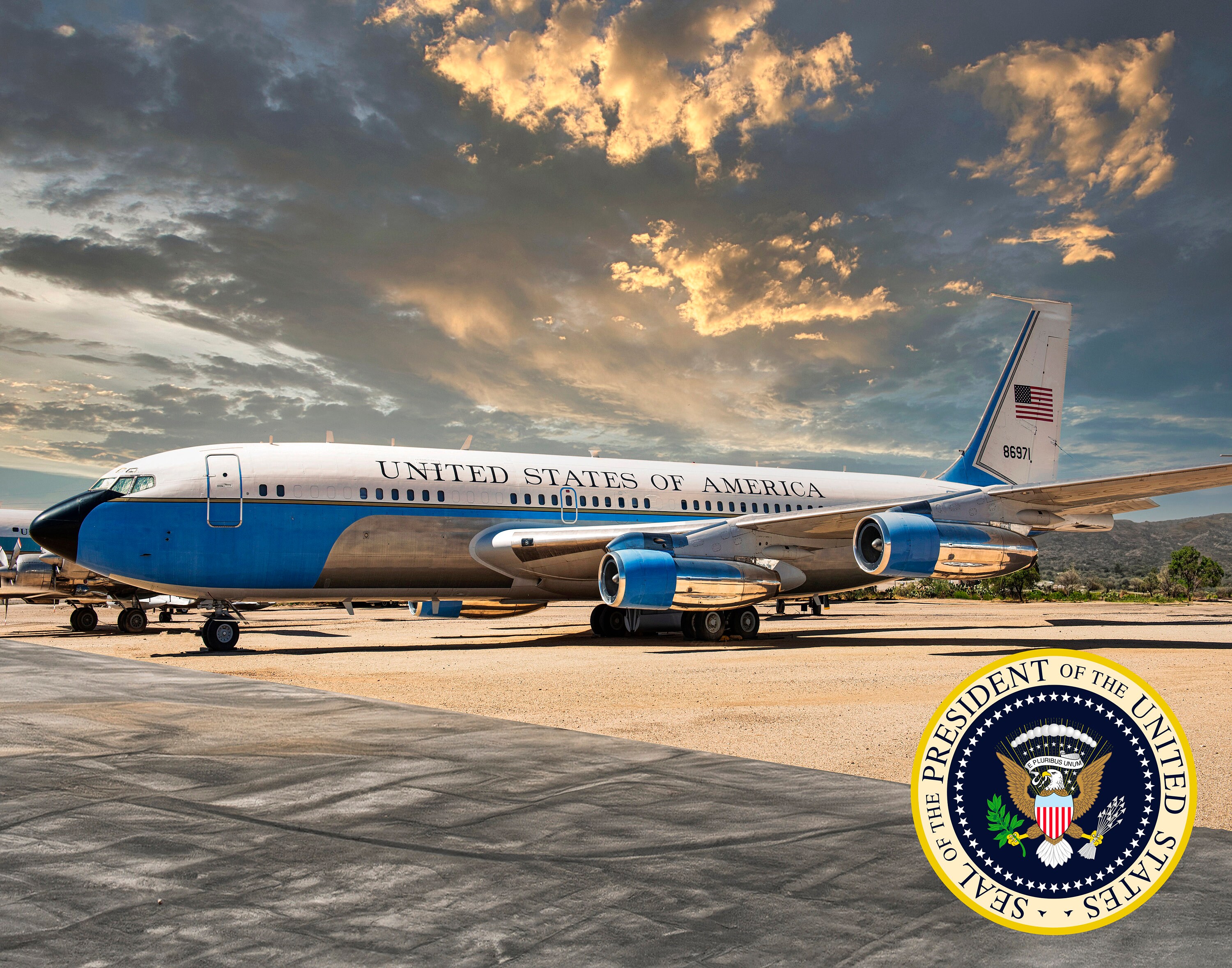 Presidential Boeing 707 Aircraft Photo Print on Either Photo Paper or ...