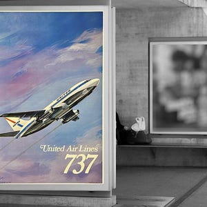 United Airlines Poster - Etsy