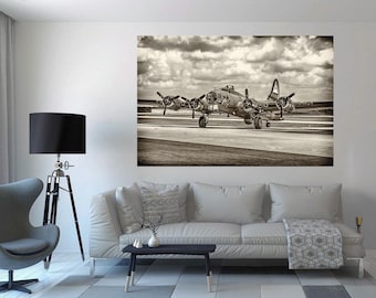 Boeing B17 Flying Fortress WWII Bomber Sepia Print Signed Limited Edition Photographic Print