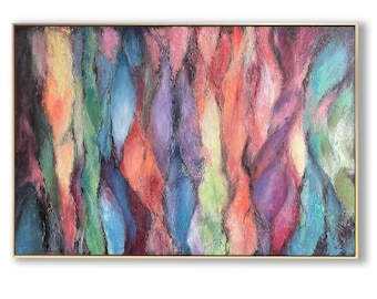 Colorful Abstract Painting Large Wall Art Textured Modern Abstract Canvas Artwork Handmade