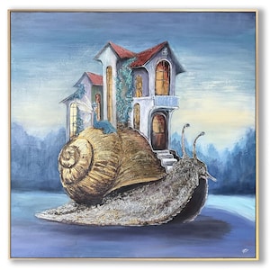 Malowanie Wróżek Malowanie Fantazyjne Złoty Liść Sztuka Ścienna Fantastyczna Surrealistyczna Sztuka Ścienna Magiczna Fantazja