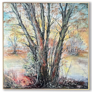 Fall Painting Autumn Landscape Autumn Trees Wall Art Canvas Art Original Painting Fall Decor