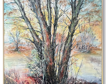 Fall Painting Autumn Landscape Autumn Trees Wall Art Canvas Art Original Painting Fall Decor