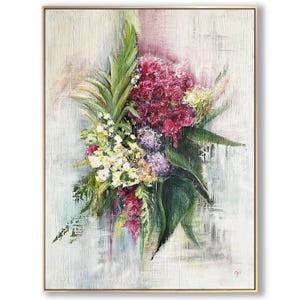 Floral Canvas Painting - Modern Abstract Botanical Artwork