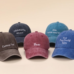 Bride and Groom Hats, Bachelorette Party Hats, Custom Embroidered Dad Cap,Personalized LOGO Cap,Custom Unisex Hats, Gift for Dad