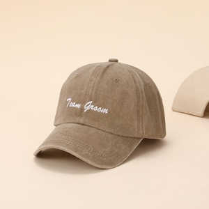 Custom Text Baseball Cap, Sorority Hat Bachelor/Bachelorette Party Gift,Personalised Embroidered Hat, Custom Washed Dad Cap, Birthday Gift