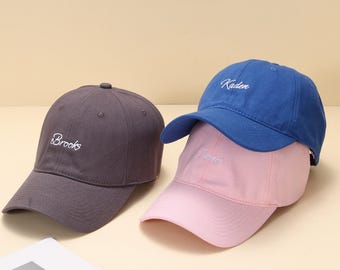 Custom Text Embroidered Hat, Personalized Cap with Est Year, Gift For New Dad Mom