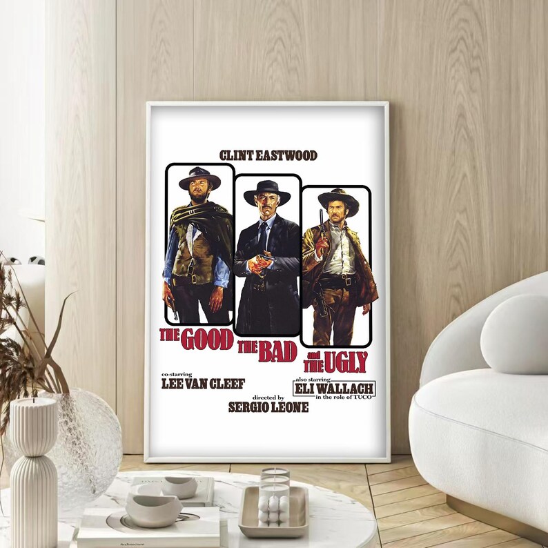 The Good the Bad and the Ugly Movie Poster, Canvas Print, Movie Fan ...