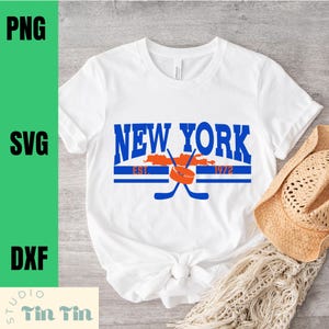 New York Hockey Svg Png Dxf, New York hockey team SVG, plik do cięcia Cricut, projekt sportowy do sublimacji, prezent dla miłośnika hokeja, plik do cięcia
