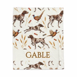 Personalized dog blanket, Hunting dog lover gift, Custom name pet blanket, Dog breed throw blanket, Unique dog owner present