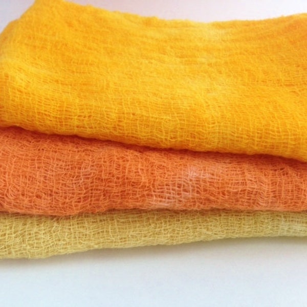 Hand Dyed Cheesecloth Set of 3 Ive Got Sunshine