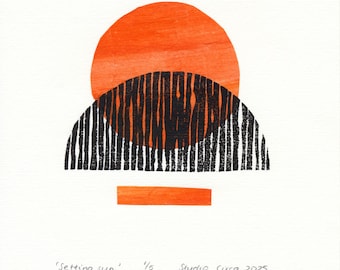 Setting Sun | Original Linocut Print