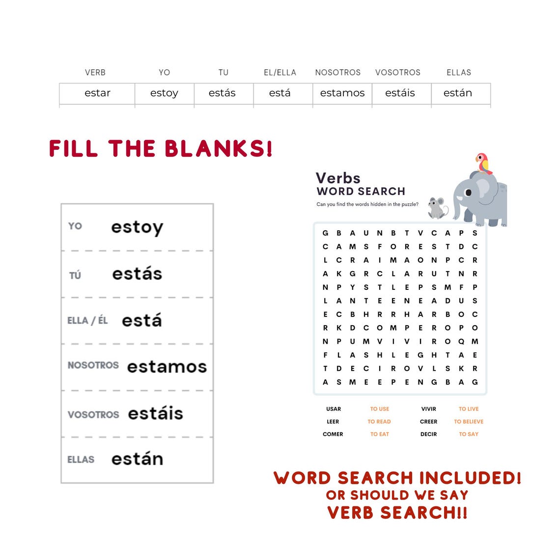 Spanish Verb Mastery Sheets Verb Conjugation Practice Pages Etsy Spanish Verb Mastery Sheets Verb Conjugation Practice Pages Etsy