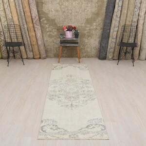 Anatolian Runner Rug, Vintage Runner Rug, Soft Runner Rug, Kitchen Runner Rug, Handmade Runner Rug, Turkish Runner Rug, Wool Runner, B-3008