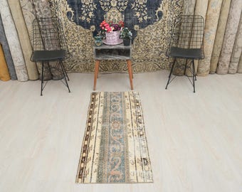 2x5 Rug, Small Runner Rug, Neutral Rug, Oushak Runner Rug, Handmade Runner Rug, 2x5 Oushak Rug, 2x5, Turkish Runner Rug, Runner Rug, LK-138