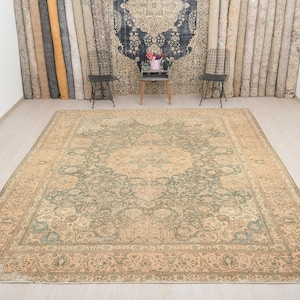 Oushak Area Rug, 10x13 Rug, Area Rug, 10x13 Oushak Rug, Turkish Rug, 10x13 Turkish Rug, Handmade Rug, 10x13 Vintage Rug, Vintage Rug, P-458