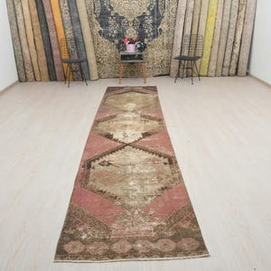 Hallway Rug, Turkish Runner Rug, Wool Runner Rug, Entry Rug, Handwoven Rug, Boho  Rug, Oushak Runner Rug, Anatolian Rug, Neutral Rug, B-3296