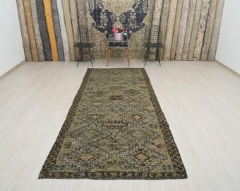 Oushak Runner Rug, Turkish Runner Rug, Vintage Runner Rug, 4x10, Kitchen Runner Rug, 4x10 Oushak Rug, Vintage Rug, Handmade Rug, Rug, B-3671