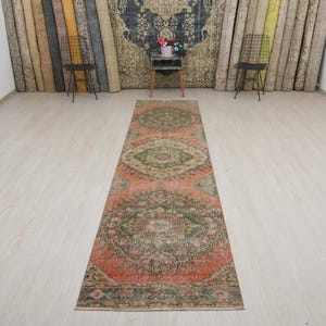 Hallway Rug, Entry Rug, Kitchen Rug, Wool Runner Rug, Turkish Runner Rug, Custom Rug, Vintage Runner Rug, Anatolian Rug, Neutral Rug, B-3367