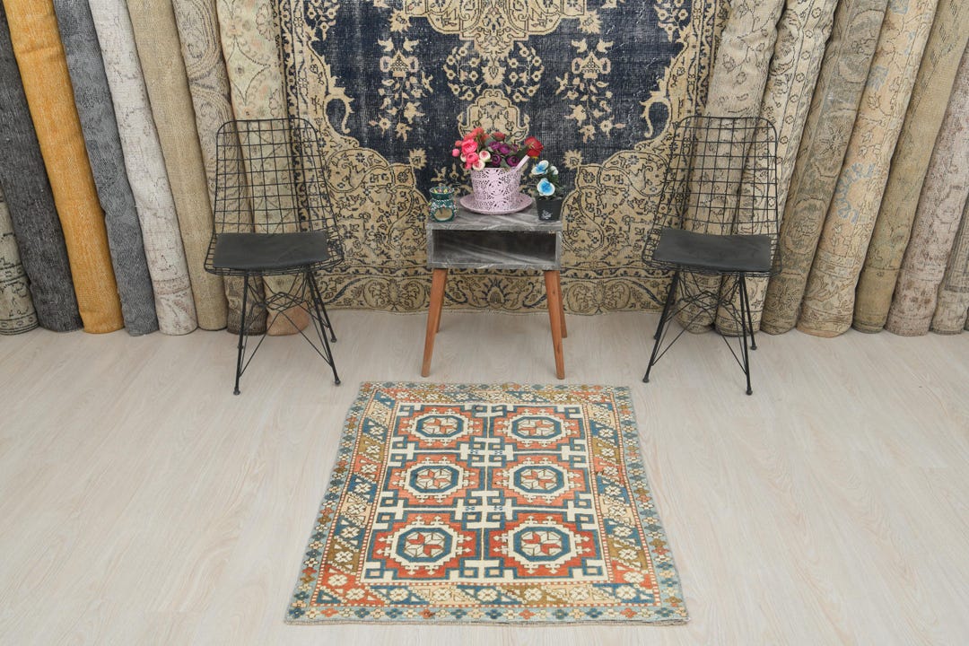 3x4 Rug, Wool Rug, Handmade Rug, 3x4 Turkish Rug, Vintage Rug 3x4, Kids ...