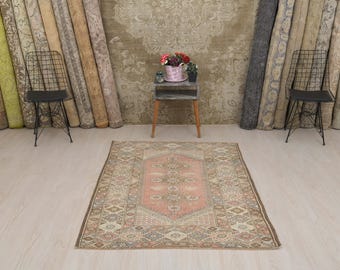 4x6 Rug, Oushak Rug, Turkish Rug, 4x6 Oushak Rug, Vintage Rug, Area Rug, 4x6 Vintage Rug, Living Room Rug, Turkey Rug, Neutral Rug, A-1450